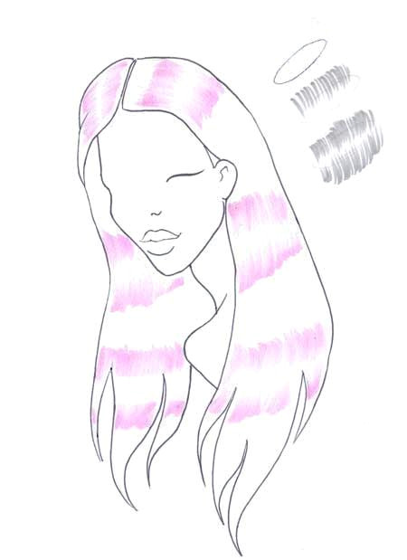 how to draw shiny hair step 02