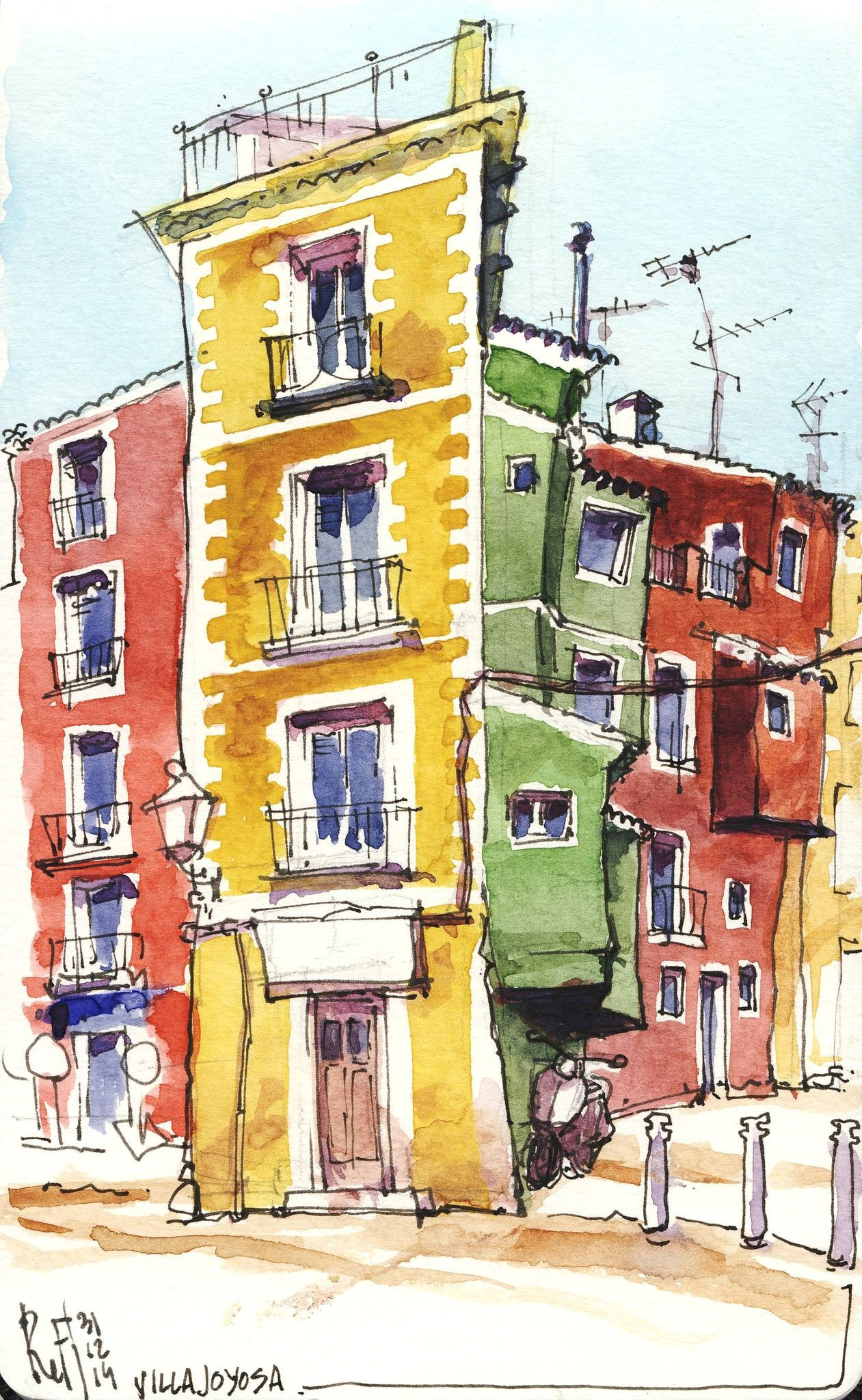 villajoyosa 02 por renefijten watercolor paintings watercolor sketch watercolor illustration watercolours