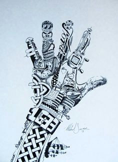 surreal hand drawing pen and ink conway high school art project line art projects