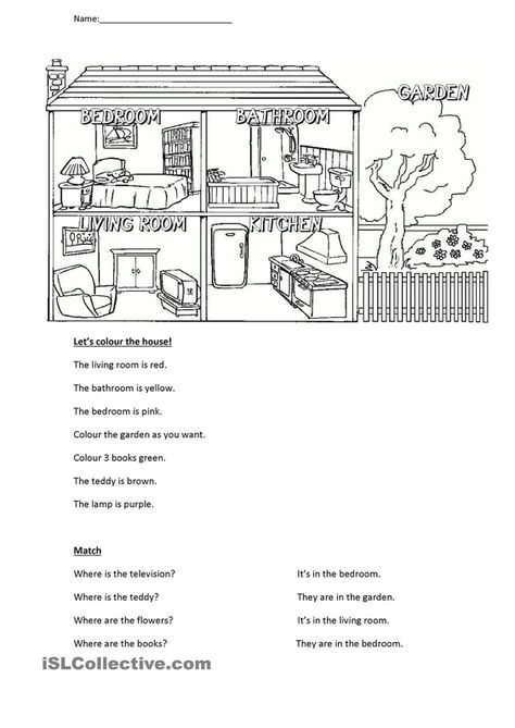 rooms in the house prepositions pinterest house worksheets and vocabulary