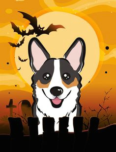 halloween tricolor corgi flag garden size bb1813gf