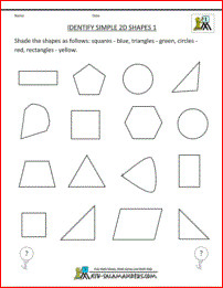 first grade geometry identify simple 2d shapes 1