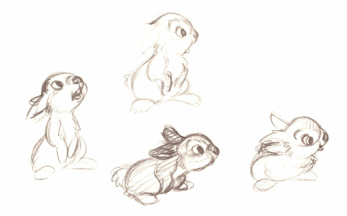 disney bambi concept art 2d animation thumper character design