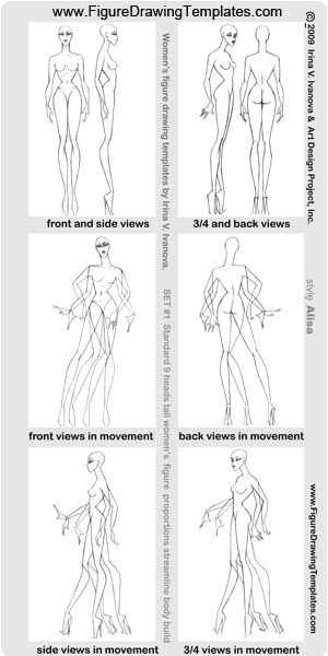 how to draw female figure with figure drawing templates