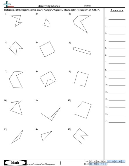 shapes worksheets identifying shapes worksheet