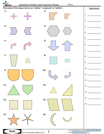 identifying similar and congruent shapes