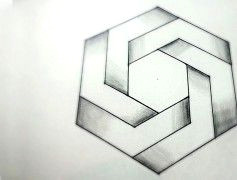 how to draw impossible hexagon 3d optical illusions