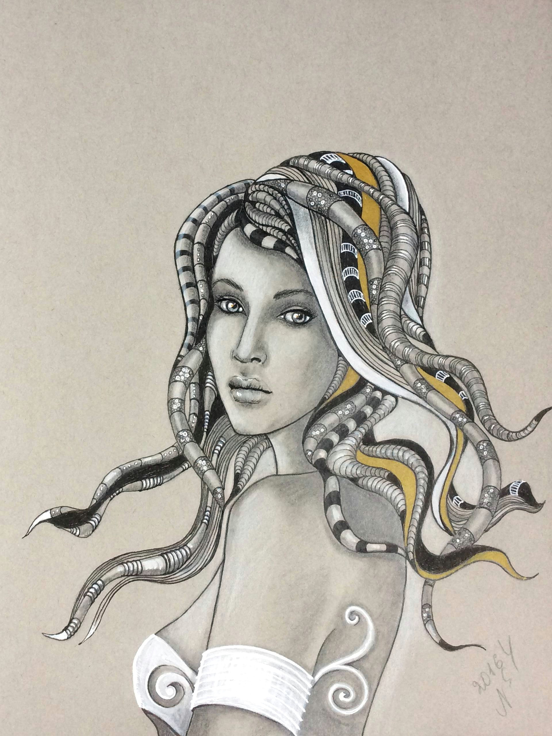 hairstyle drawing by natalya simonova