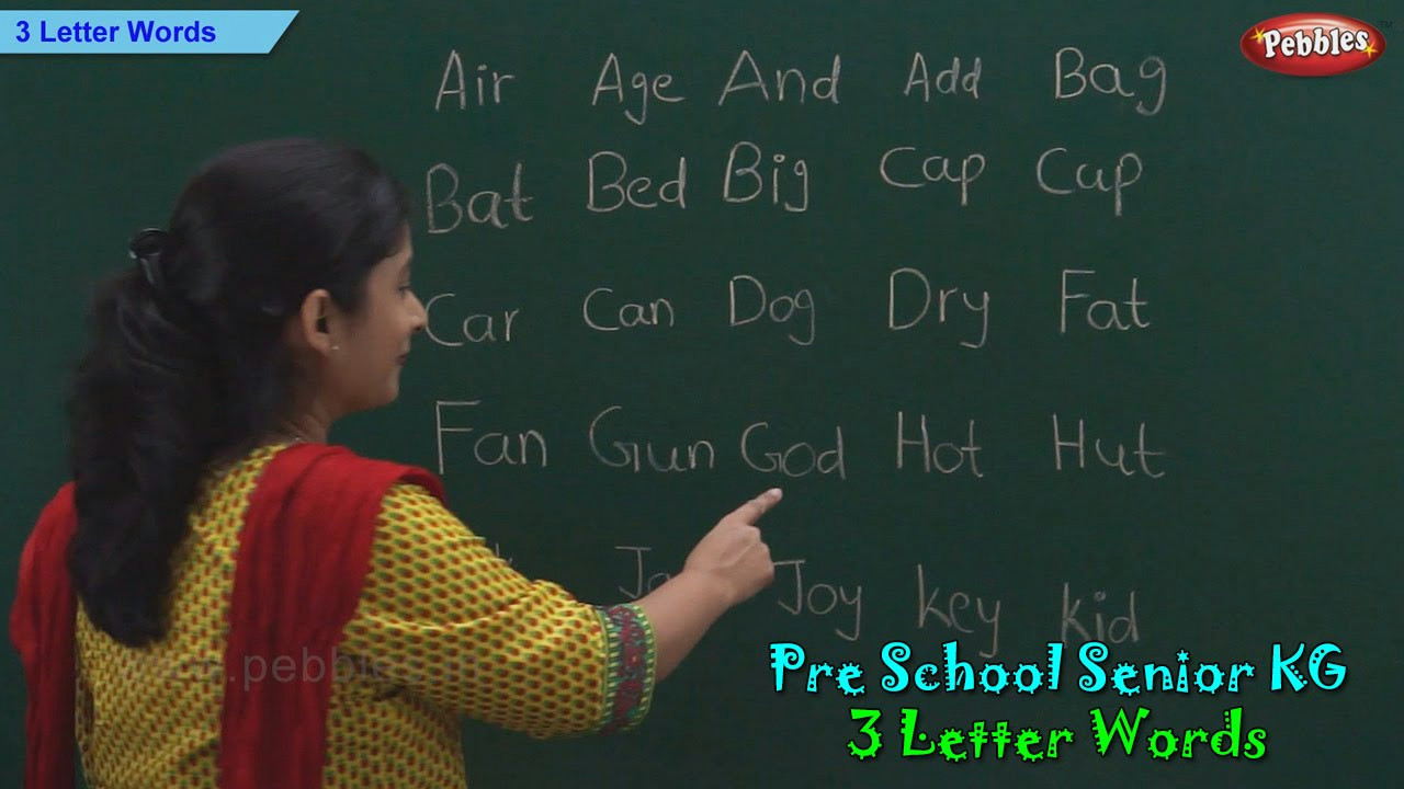 3 letter words three letter phonics words sight words pre school kindergarten youtube