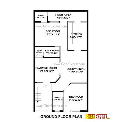 house plan for 27 feet by 50 feet plot plot size 150 square yards