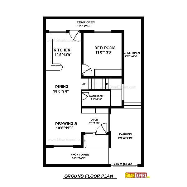 house plan for 30 feet by 45 feet plot plot size 150 square yards