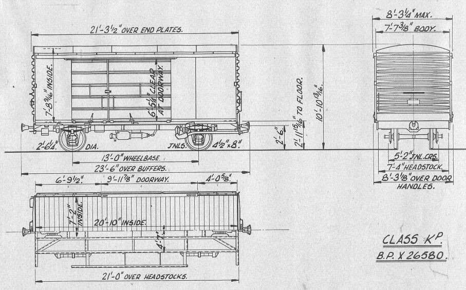 nzr new zealand railways class kp wagon line drawings