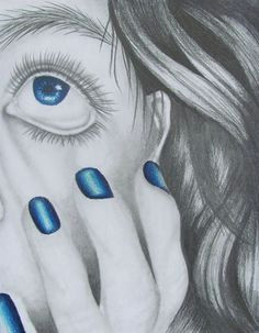 close up graphite study w color focal point conway high school art project
