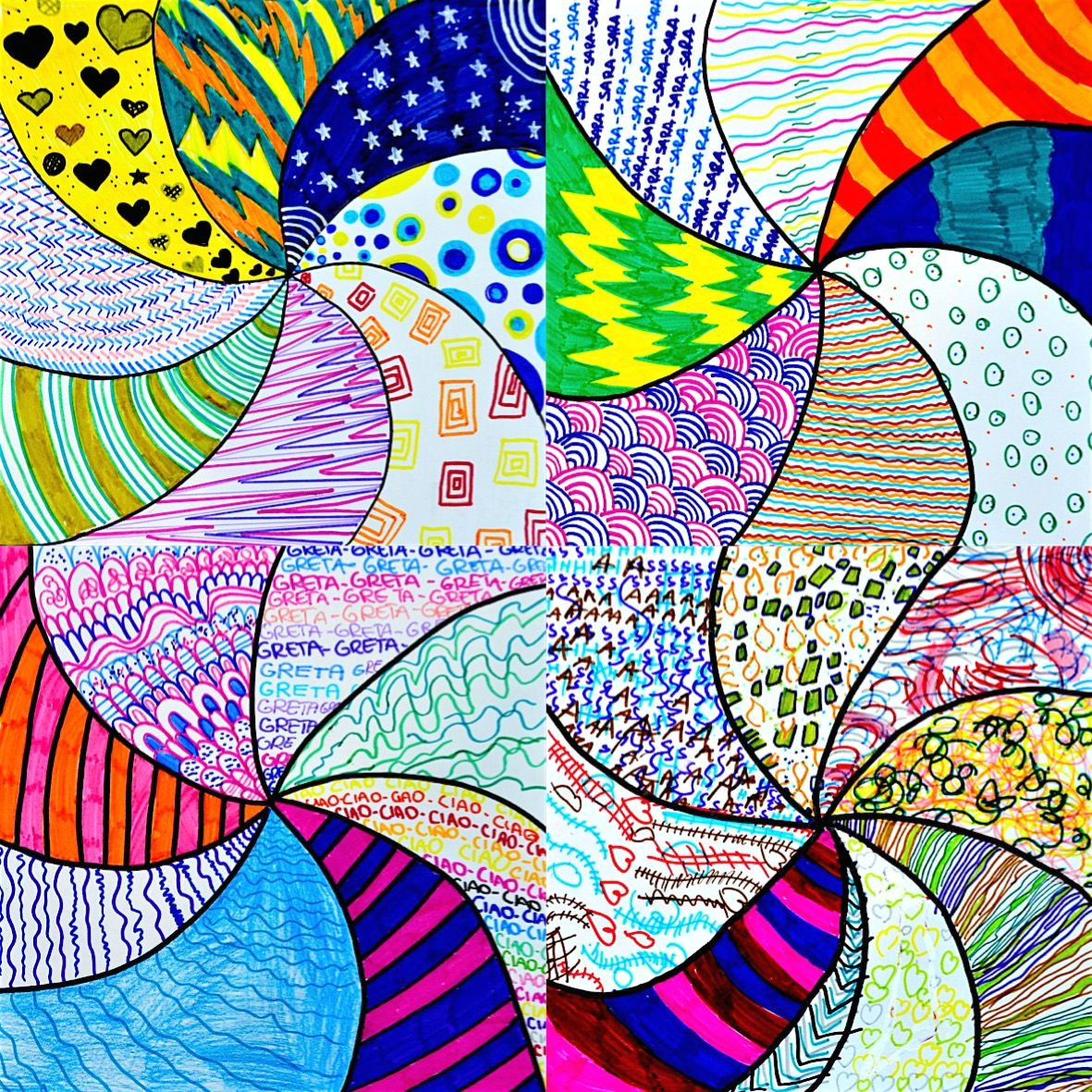 a colored vortex of graphic textures have been created here by students of 6th grade to test their creativity here we have the instructions to follow in