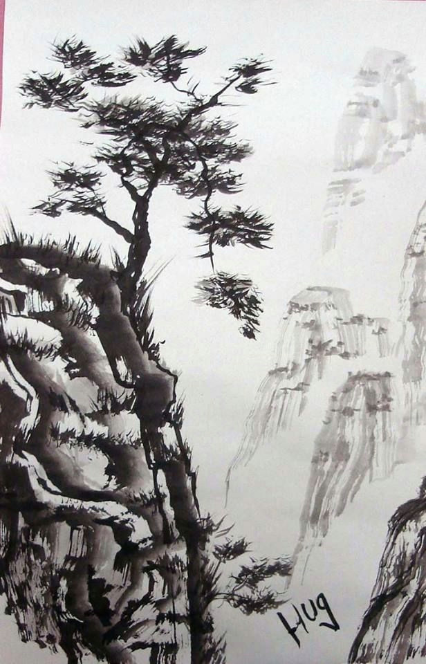 sumi e chinese ink painting sample from our wednesday evening class 7 30 8 30 pm creativecorner creativec482 westhempstead longisland local art