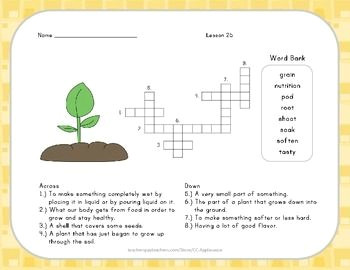 vocabulary crossword puzzle 2nd grade journeys lesson 25