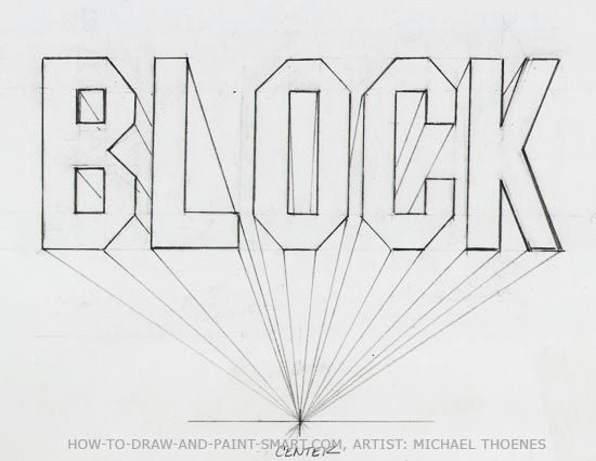 one point perspective block letter how to
