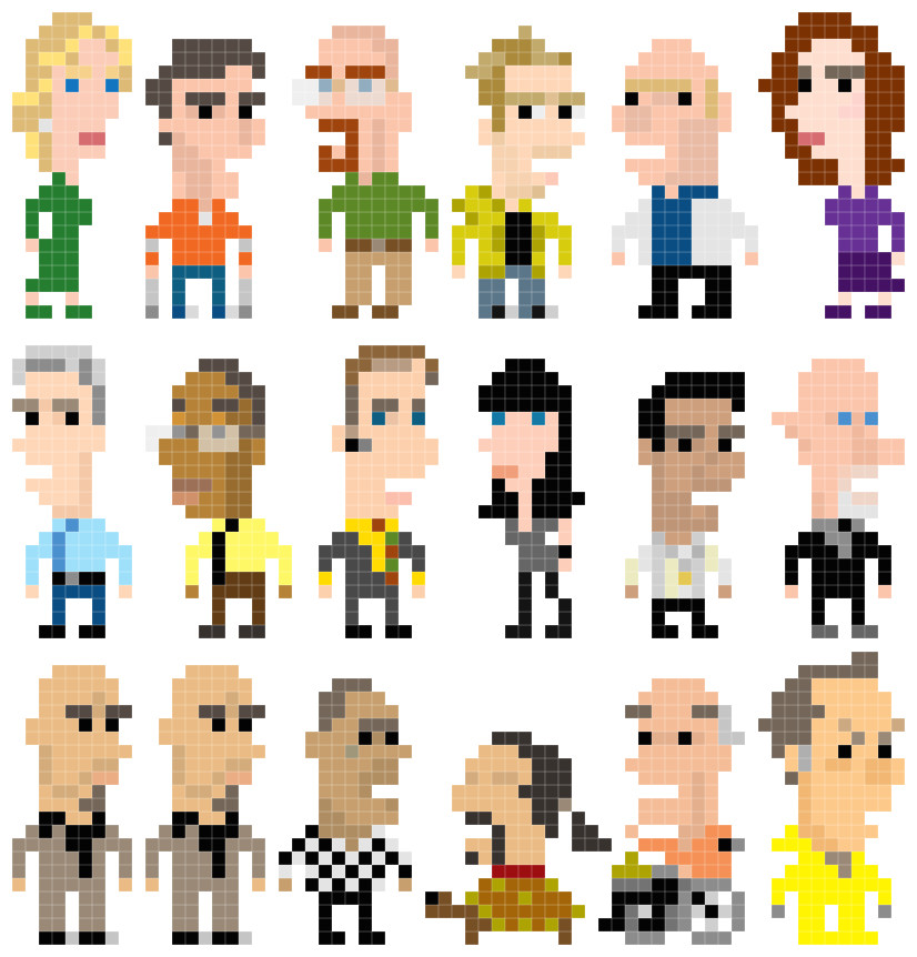 breaking bad characters as 8 bit pixel art