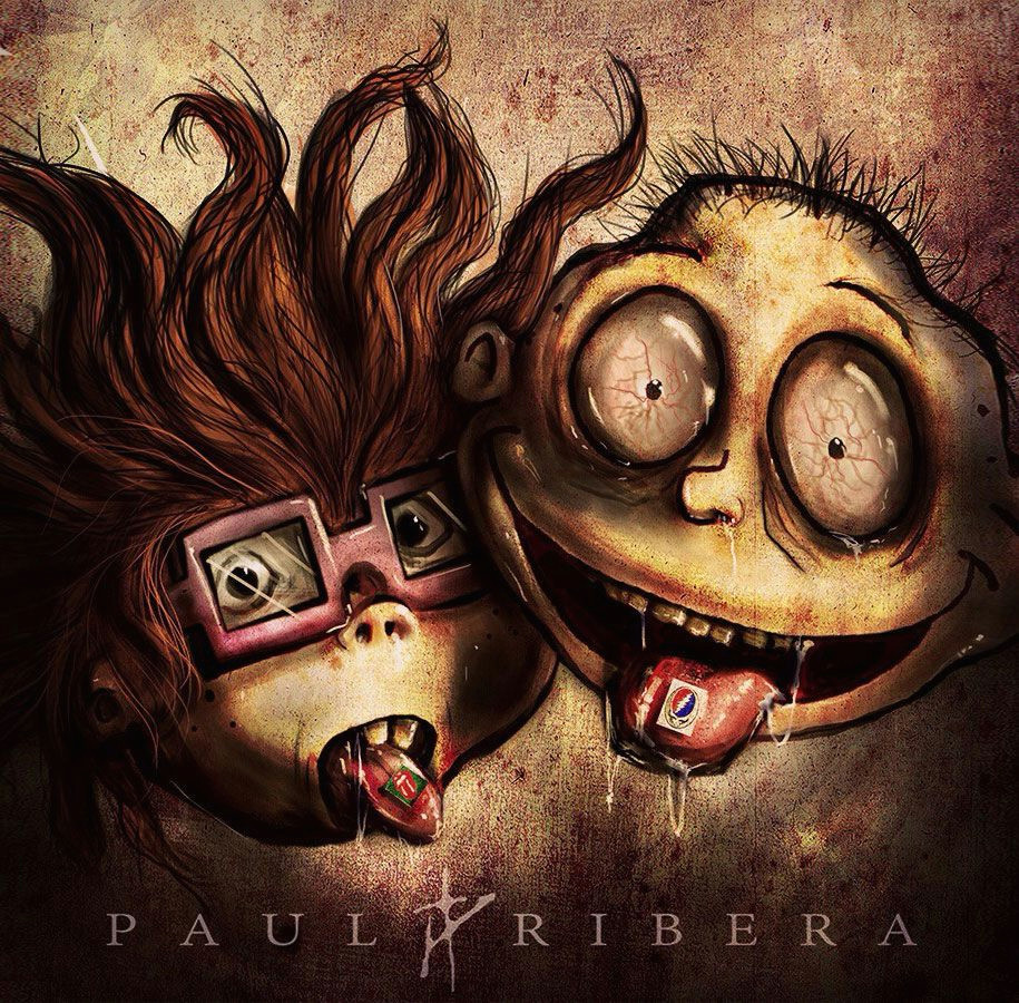 90s cartoon characters as drug addicts paul ribera