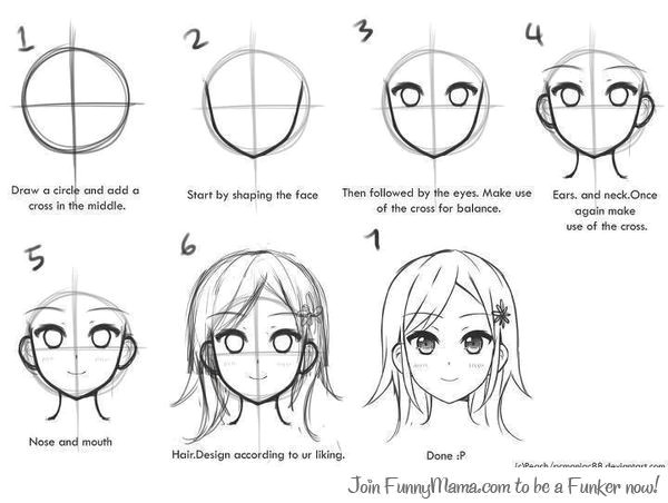 how to draw anime face easily diy drawing pinterest drawing manga for beginners