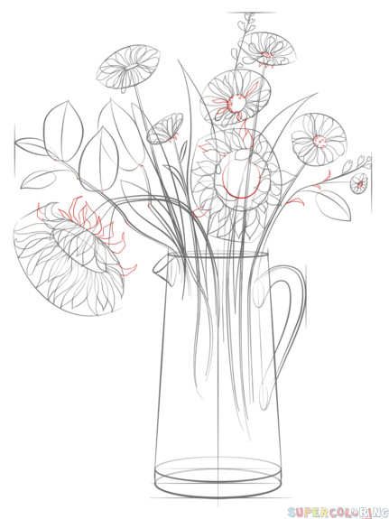 how to draw a bouquet of flowers step by step drawing tutorials for kids and