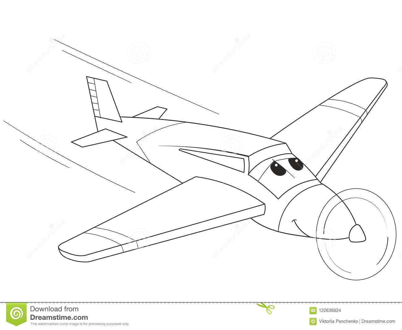 cartoon coloring plane with faces live transport