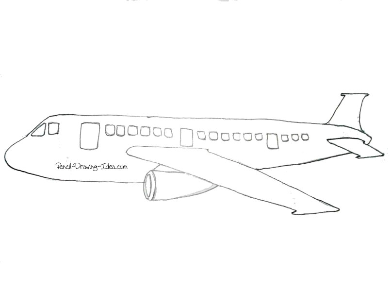 easy plane drawing cartoon airplane things