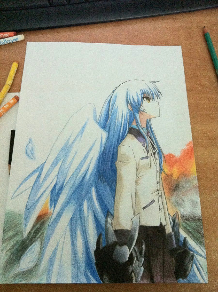 angel beats angel awesome drawing whoever drew this i solute you