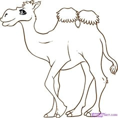 how to draw a cartoon camel step by step cartoon animals