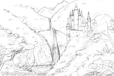 cartoon castle drawings sketches and clipart