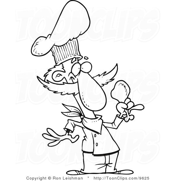 drawings of chickens black and white line drawing of a chef holding a chicken drumstick