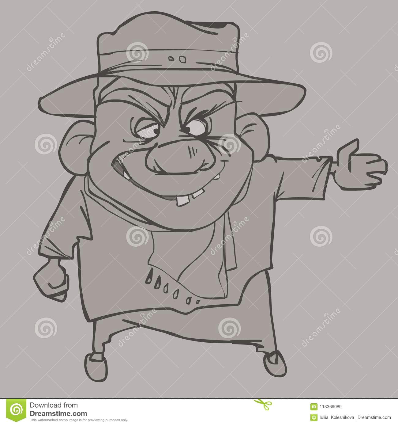 cartoon character smiling man in a hat