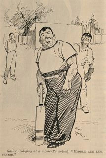 Drawing A Cartoon Cricket Cricket Middle and Leg Please 1923 Charles Grave 1886 1944