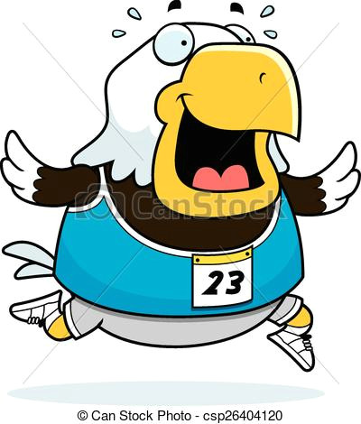 cartoon eagle running race csp26404120