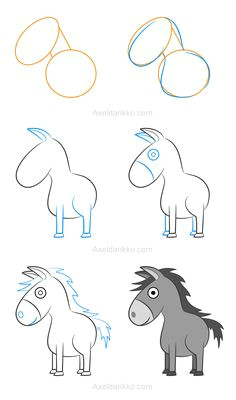 how to draw a donkey comment dessiner un a ne drawing practice drawing lessons