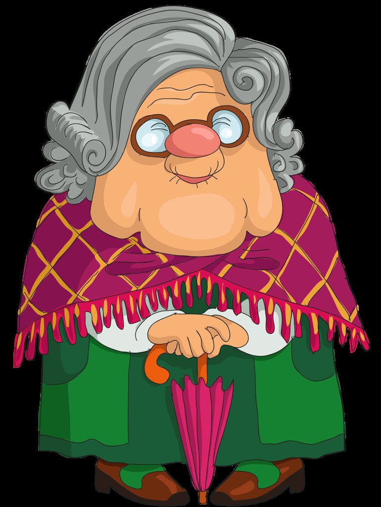 Grandmother six. Grandmother cartoon.