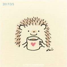 hedgehog drawing a 1137 a a a e a a a let s drink hot chocolate good morning cartoon cute good