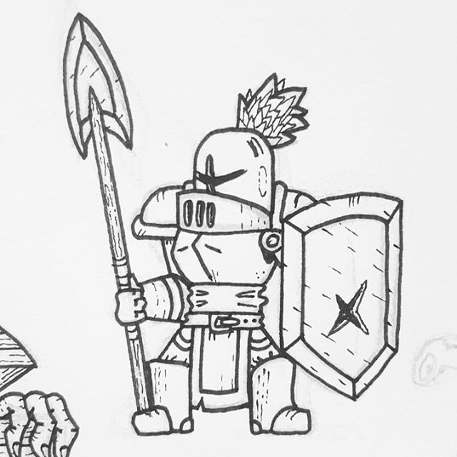 knight art sketch fantasy fantasyart ink crusader knight