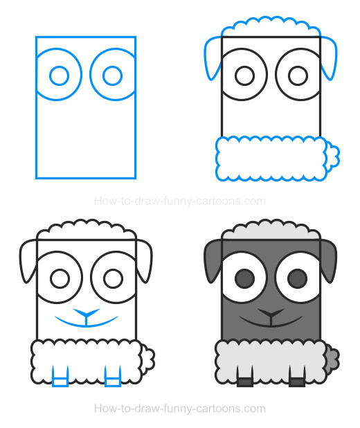 how to draw a sheep