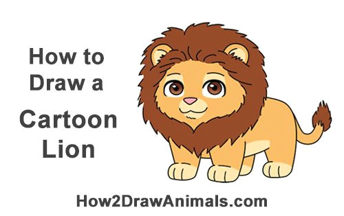 how to draw a cute cartoon lion by how2drawanimals lion animalart cartoonillustration drawing