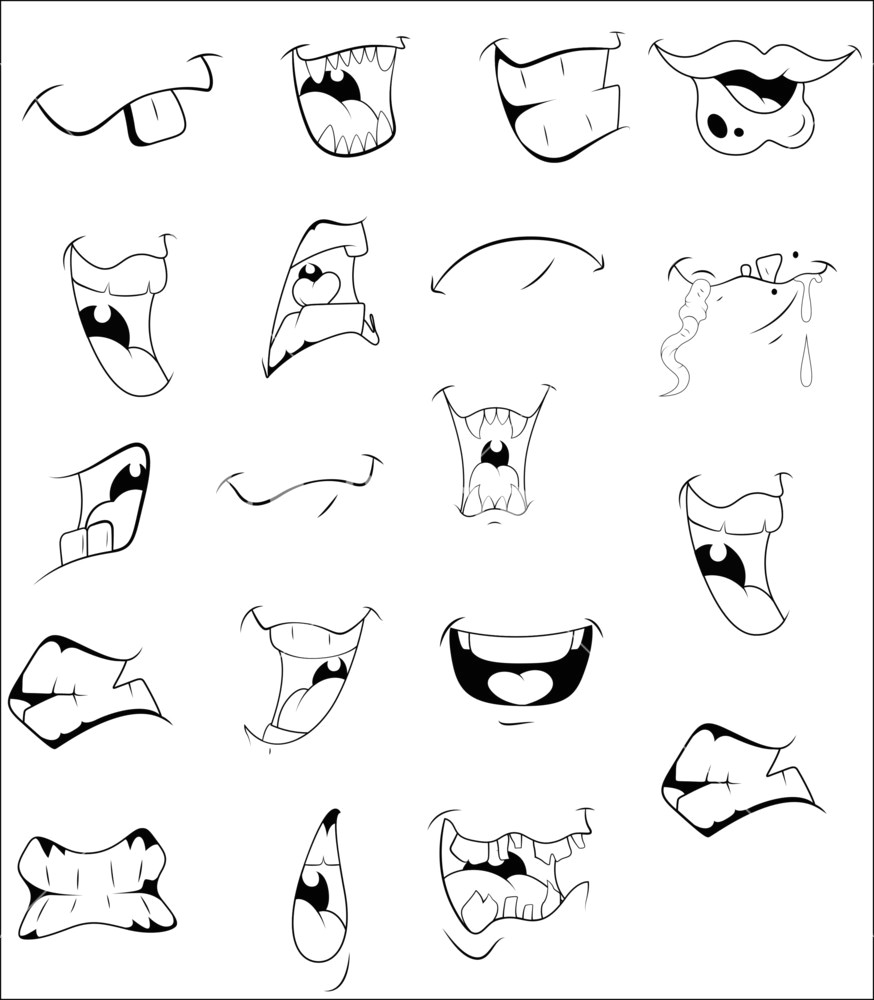 cartoon mouths vectors