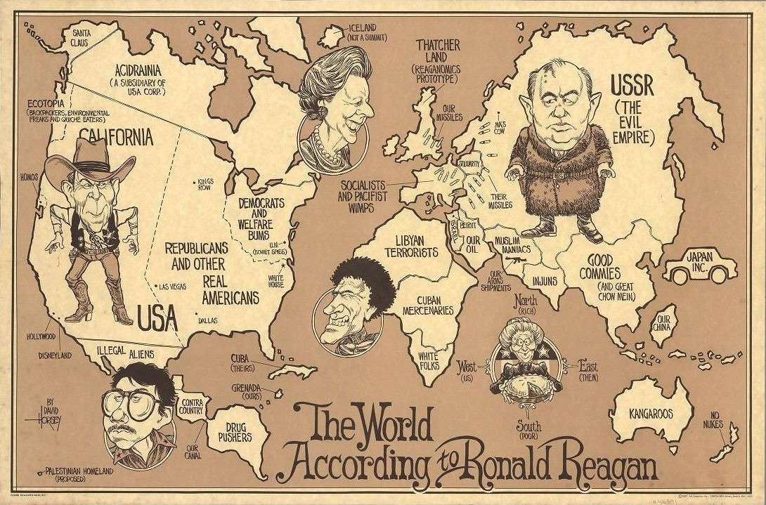 the world according to ronald reagan 1987 ronald reagan antique maps politics