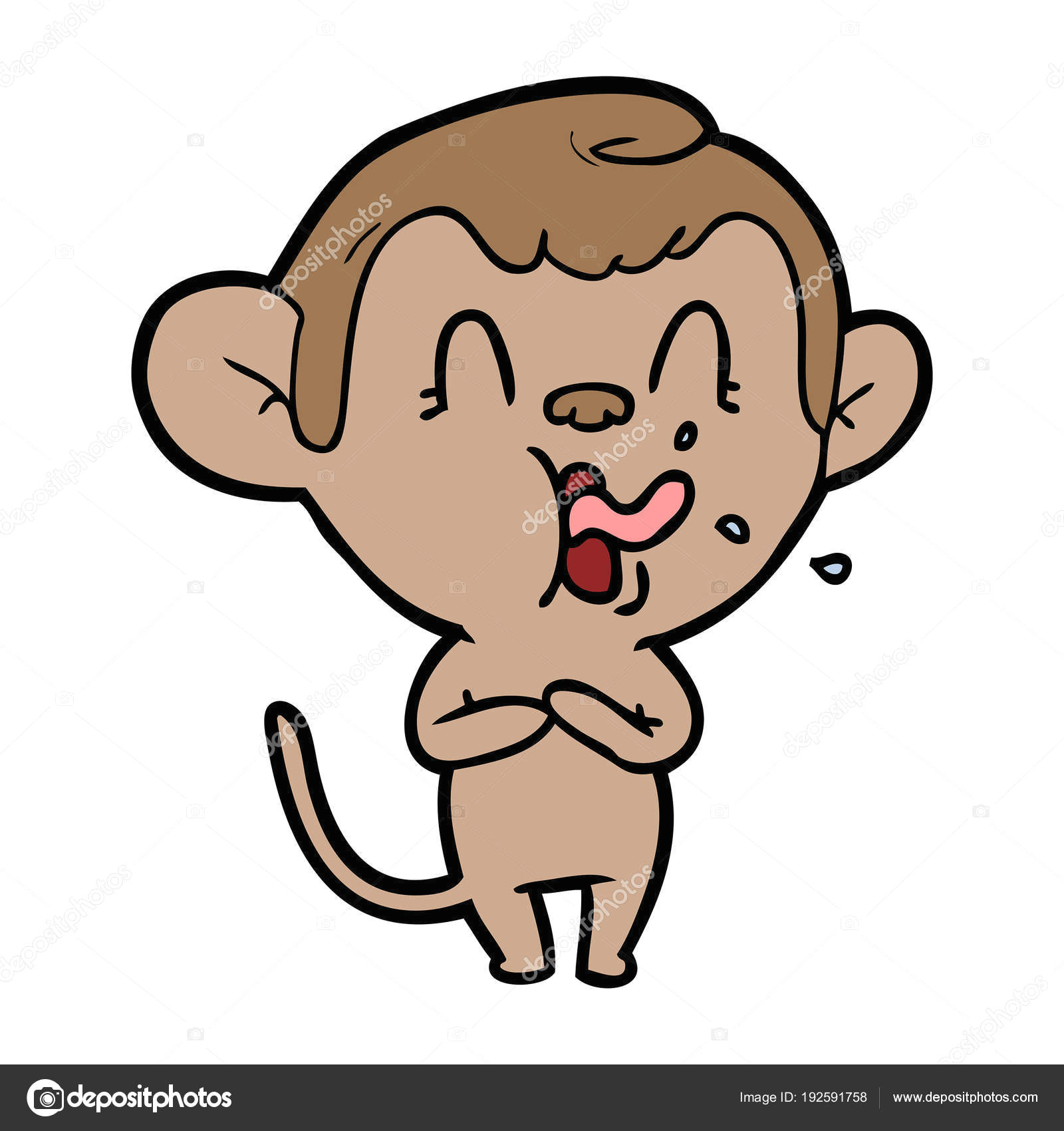 vector illustration crazy cartoon monkey stock vector