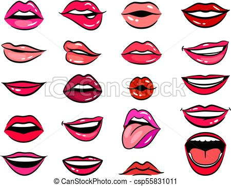 comic female lips set csp55831011