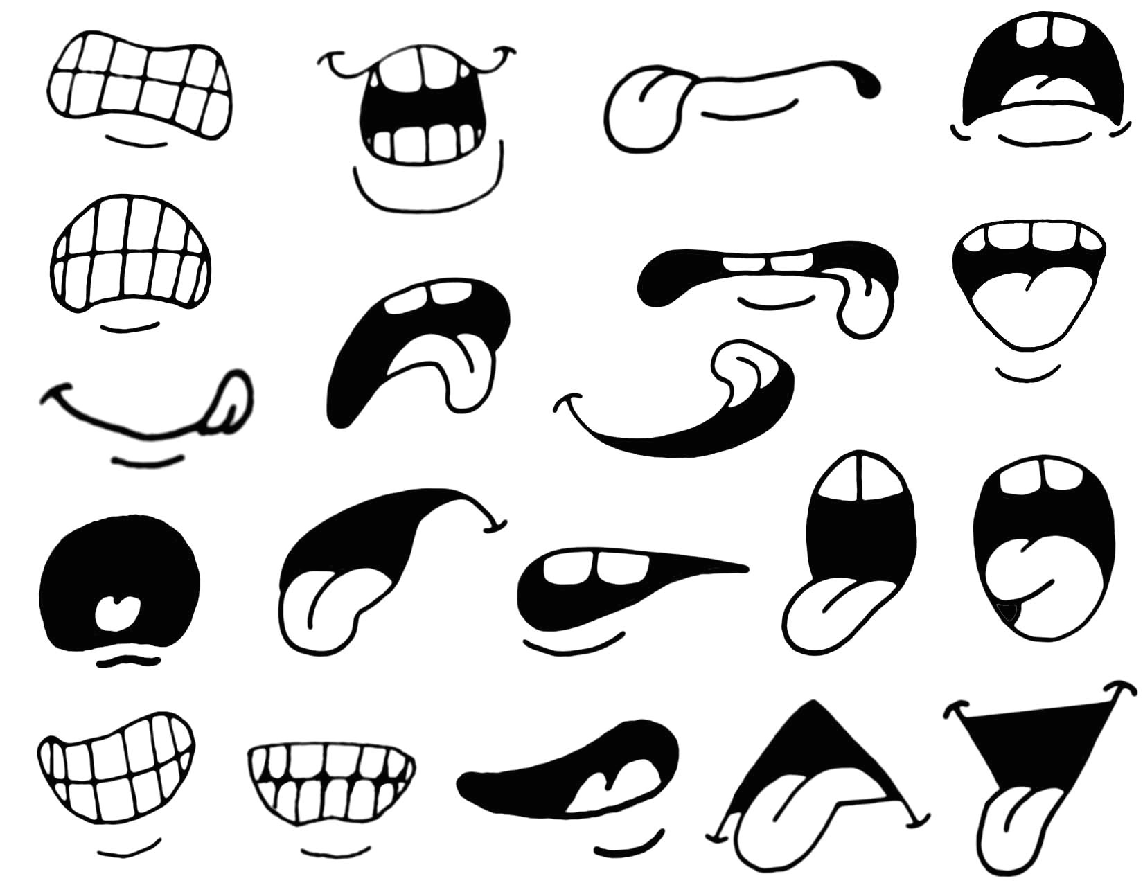 how to draw cartoon mouths