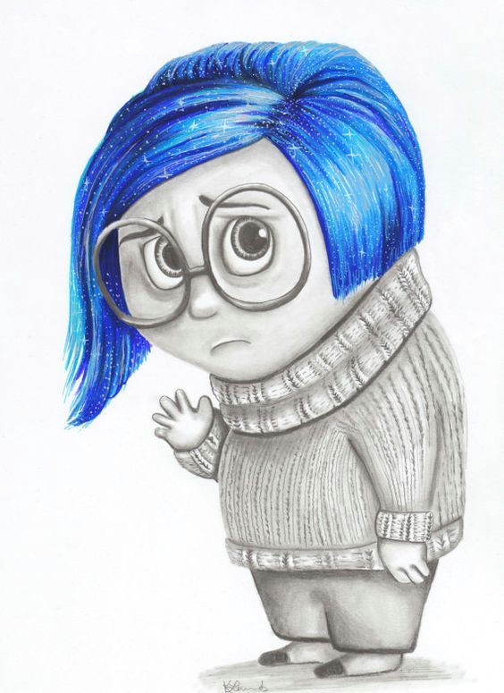 sadness from inside out movie color drawing