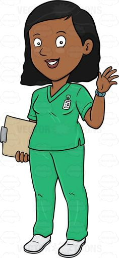 a black haired lady nurse adult adultfemale authority business checkup clipart cartoons by vectortoons