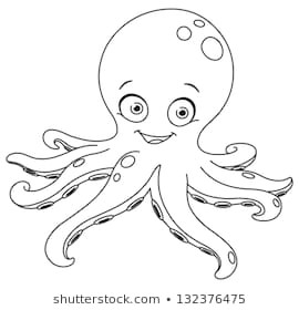 outlined octopus coloring page