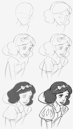 how to draw snow white disney style drawing learn to draw a snow white disney cartoon character from step by step image along with instruction