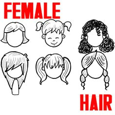 how to draw girls hair styles for cartoon characters drawing tutorial